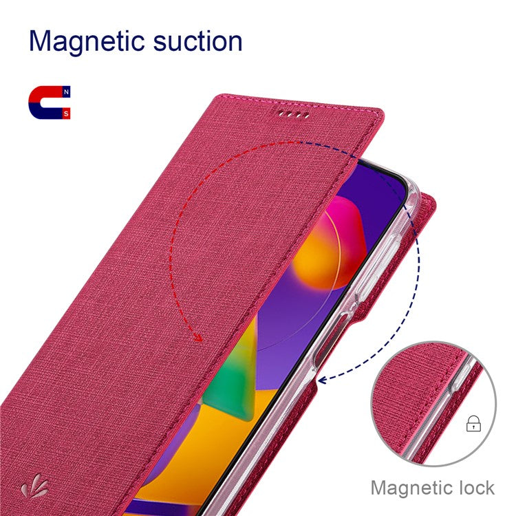 VILI DMX Series PU Leather Magnetic Auto Closing Stand Design Phone Cover Shell with Card Holder for Motorola Moto G50 5G - Rose