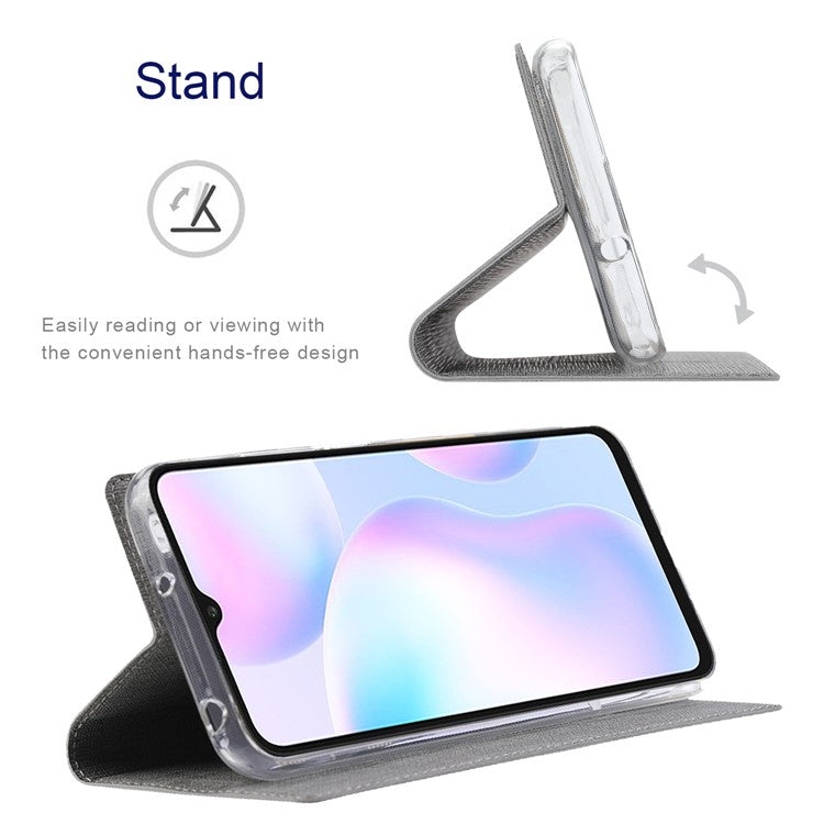 VILI DMX Series PU Leather Magnetic Auto Closing Stand Design Phone Cover Shell with Card Holder for Motorola Moto G50 5G - Grey
