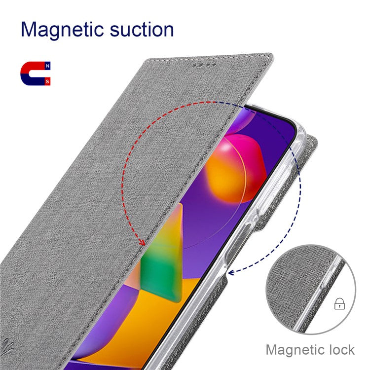 VILI DMX Series PU Leather Magnetic Auto Closing Stand Design Phone Cover Shell with Card Holder for Motorola Moto G50 5G - Grey