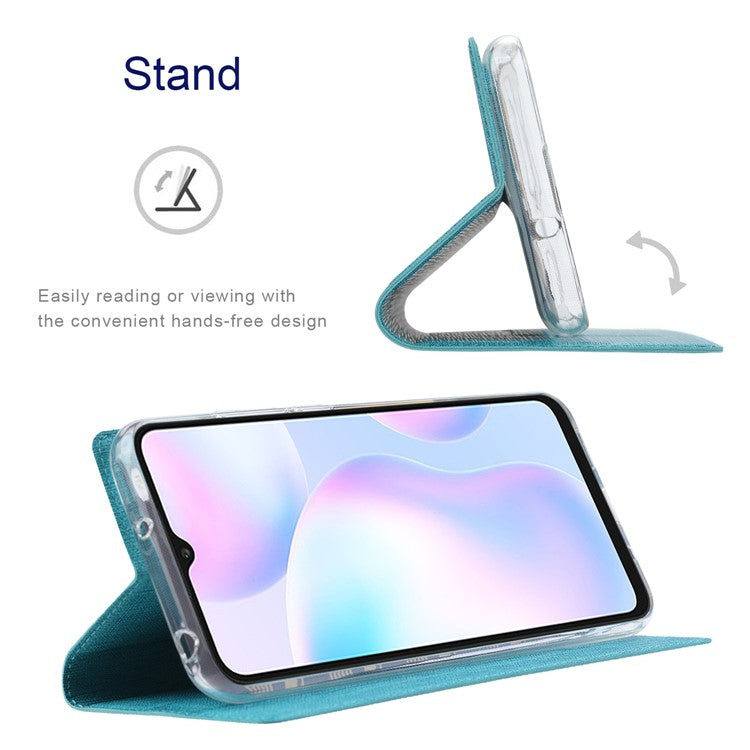 VILI DMX Series PU Leather Magnetic Auto Closing Stand Design Phone Cover Shell with Card Holder for Motorola Moto G50 5G - Blue