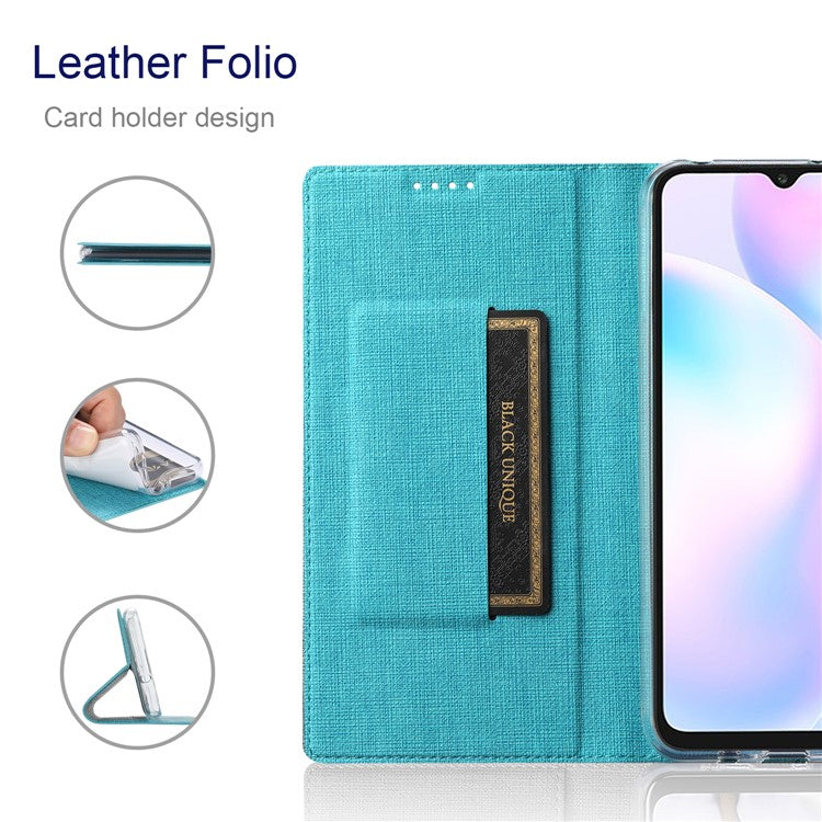 VILI DMX Series PU Leather Magnetic Auto Closing Stand Design Phone Cover Shell with Card Holder for Motorola Moto G50 5G - Blue