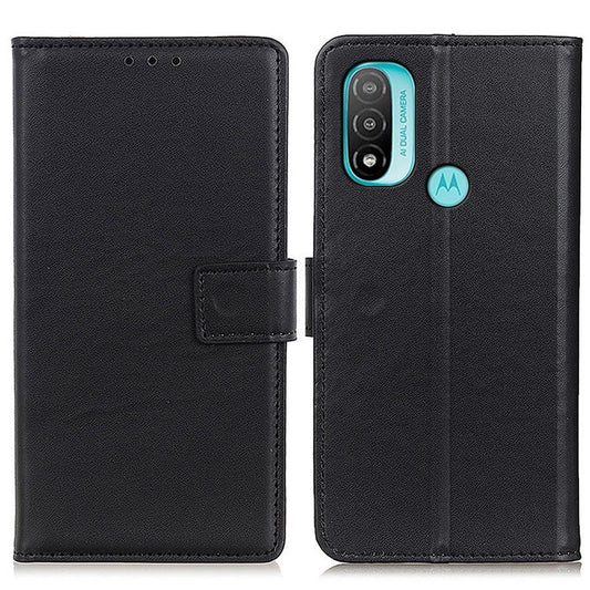 Adjustable Stand Design Flip Folio PU Leather Wallet Phone Case for Motorola Moto E40/E20 - Black