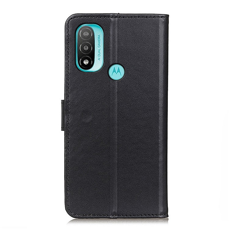 Adjustable Stand Design Flip Folio PU Leather Wallet Phone Case for Motorola Moto E40/E20 - Black