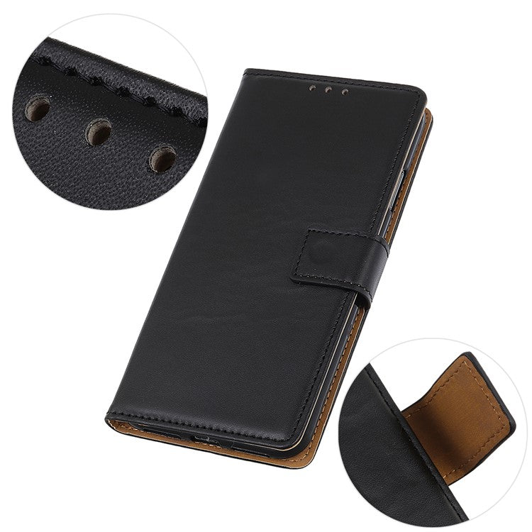 Adjustable Stand Design Flip Folio PU Leather Wallet Phone Case for Motorola Moto E40/E20 - Black