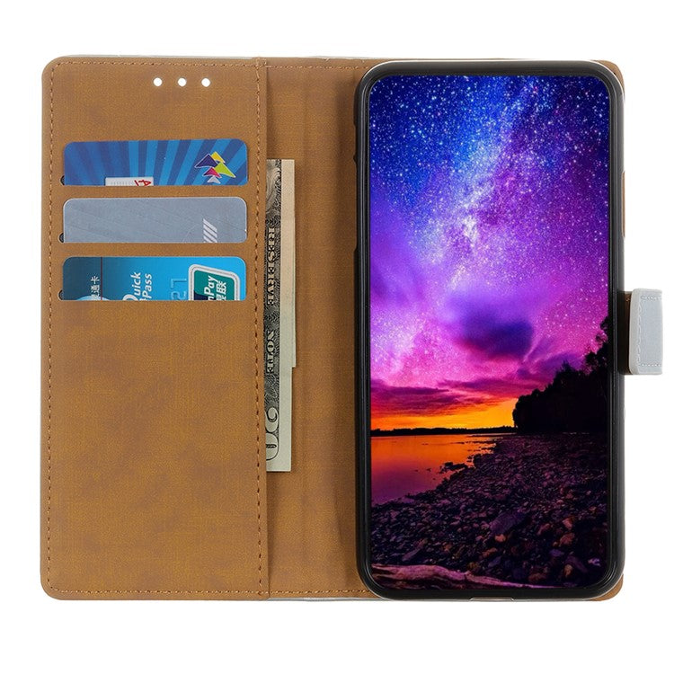 Adjustable Stand Design Flip Folio PU Leather Wallet Phone Case for Motorola Moto E40/E20 - Blue