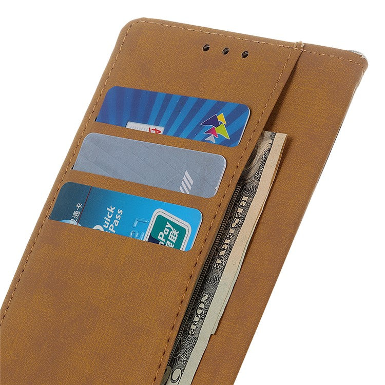 Adjustable Stand Design Flip Folio PU Leather Wallet Phone Case for Motorola Moto E40/E20 - Blue