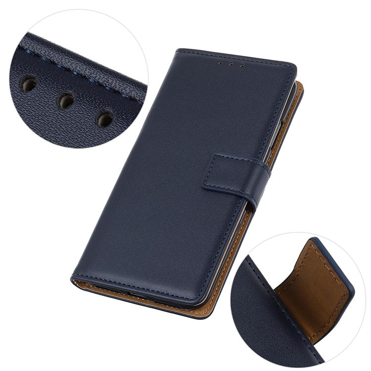 Adjustable Stand Design Flip Folio PU Leather Wallet Phone Case for Motorola Moto E40/E20 - Blue