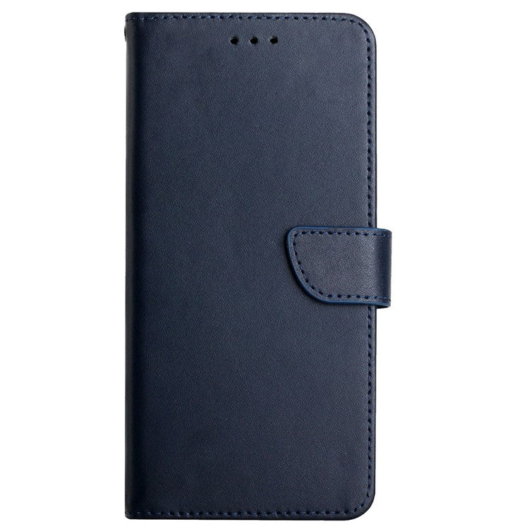 For Motorola Edge S / Moto G100 Phone Covering Shell Soft TPU+Genuine Leather Nappa Texture Multifunction Wallet Stand Full Body Protective Phone Case - Blue