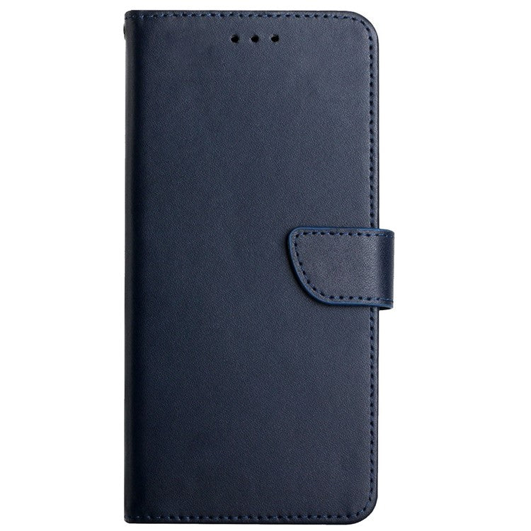 Genuine Leather Wallet Stand Function Flip Phone Cover Nappa Texture Full Body Protective Phone Case for Motorola Moto G50 - Blue