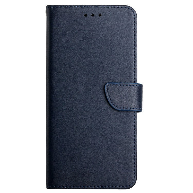 Anti-scratch Flip Phone Cover Genuine Leather TPU Nappa Texture Full Body Protective Phone Case for Motorola Moto G60 / G40 Fusion - Blue