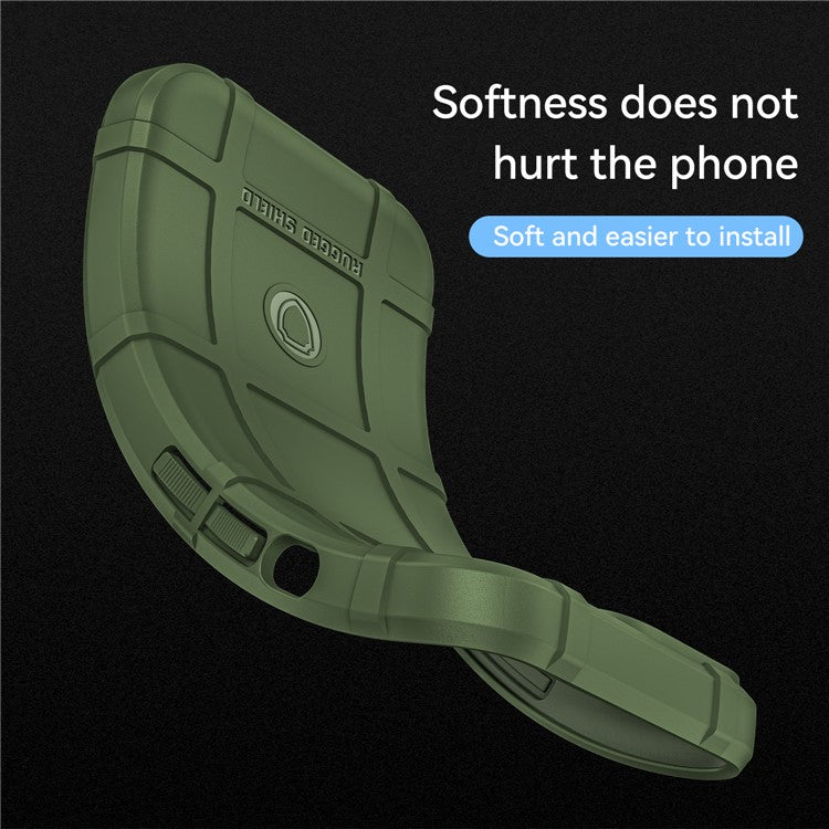 Rugged Square Grid Design Thickened TPU Cushion Shockproof Phone Case for Motorola Moto E20 / E30 / E40 - Green