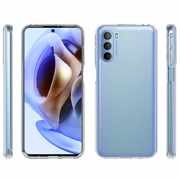 10Pcs/Pack Anti-Watermark Inner Flexible TPU Shock-Absorption Bumper Clear Back Case for Motorola Moto G31 4G / G41 4G