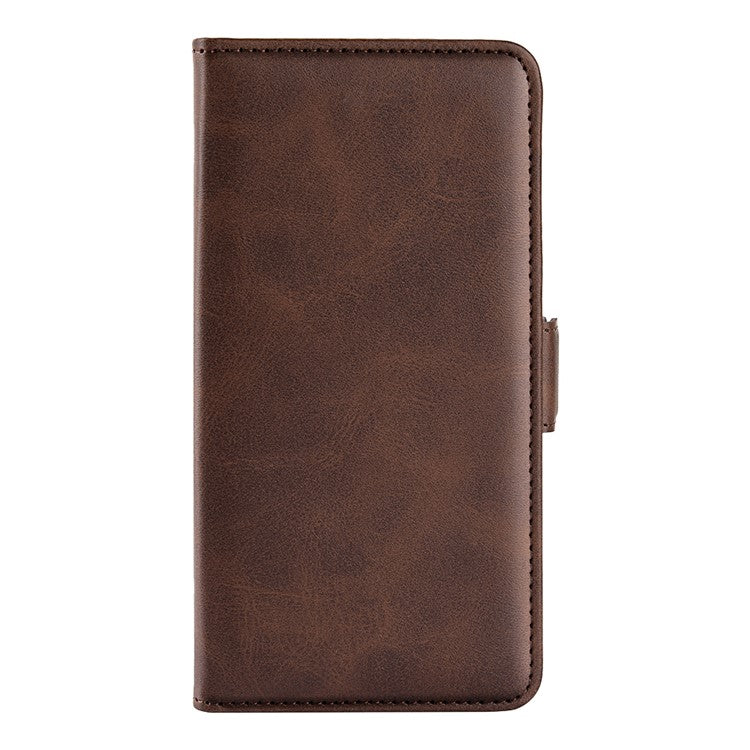 Side Magnetic Double Clasps PU Leather+TPU Case Anti-drop Anti-scratch Phone Cover for Motorola Moto G31 4G/G41 4G - Brown