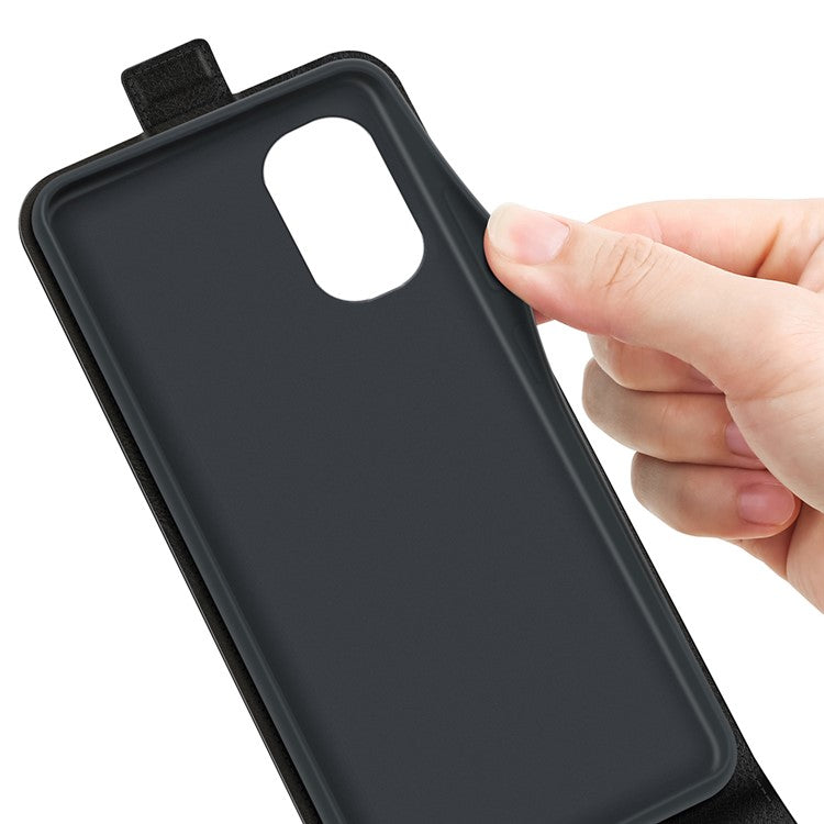 Crazy Horse Texture Full Protection Drop-proof Vertical Flip Leather Cover Phone Shell with Card Slot for Motorola Moto G31 4G/G41 4G - Black