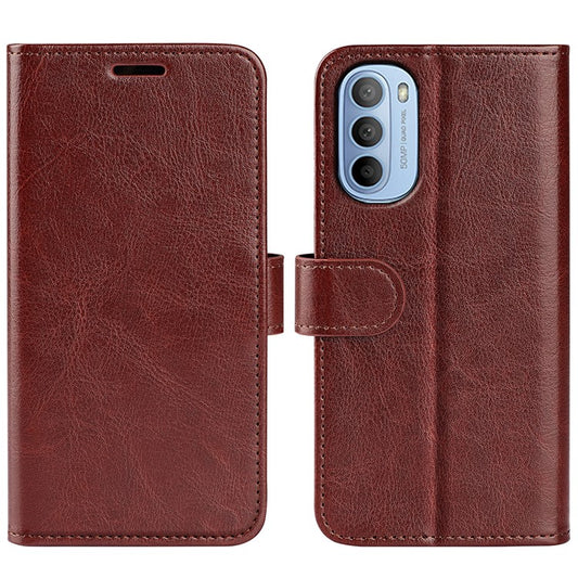 Scratch-resistant Drop-proof Crazy Horse Texture PU Leather + TPU Stand Wallet Flip Phone Case for Motorola G31 4G/G41 4G - Brown
