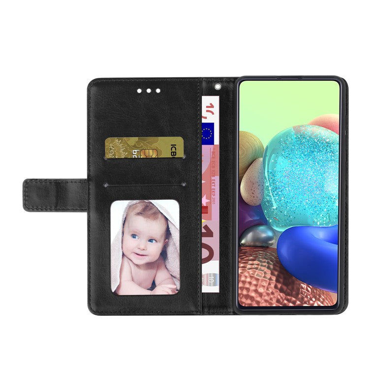 Stylish Mobile Phone Cover Y-shaped Lines Imprinted Handy Strap Magnetic PU Leather Stand Wallet Case for Motorola Moto G71 5G - Black