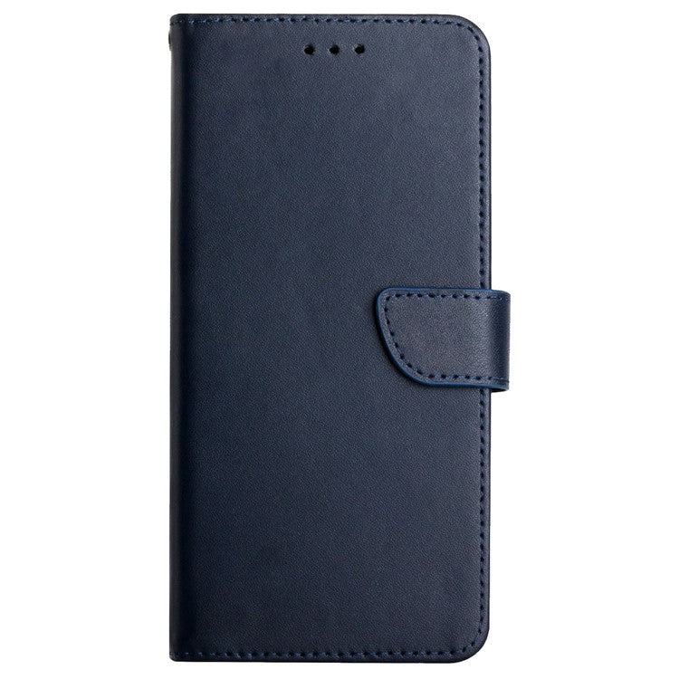 Impact Buffer Nappa Texture Genuine Leather Phone Case Viewing Stand Wallet Cover for Motorola Moto G71 5G - Blue