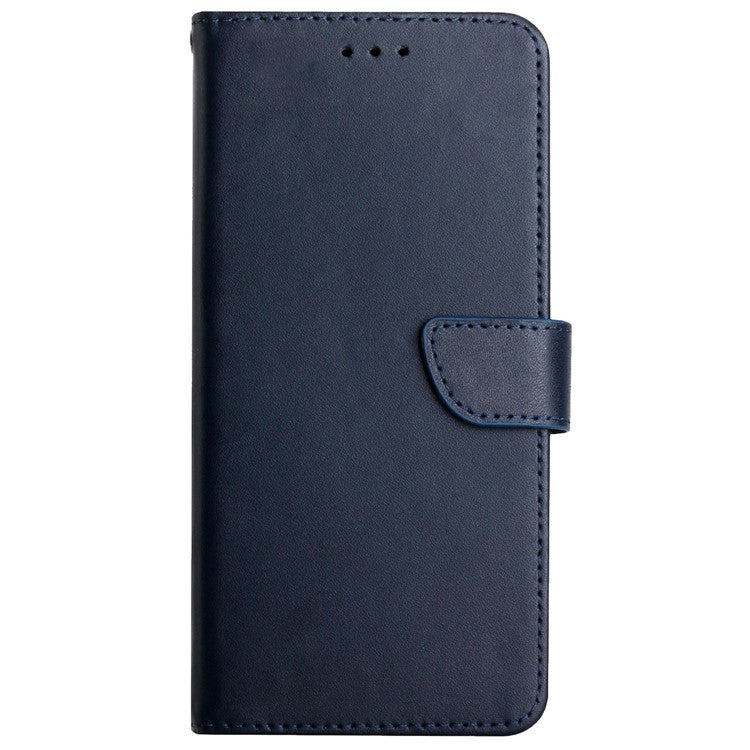 Folio Flip Mobile Phone Shell Nappa Texture Genuine Leather Phone Case Magnetic Closure Stand Wallet Cover for Motorola Moto G31 4G/G41 4G - Blue