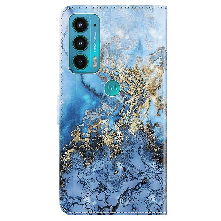 PU Leather Shockproof Phone Cover 3D Pattern Printing Stand Phone Case with Wallet Strap for Motorola Moto E20/E30/E40 - Bauhinia Valley