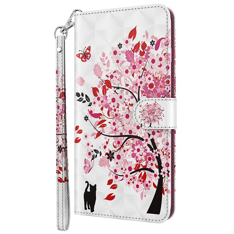 PU Leather Shockproof Phone Cover 3D Pattern Printing Stand Phone Case with Wallet Strap for Motorola Moto E20/E30/E40 - Wish Tree