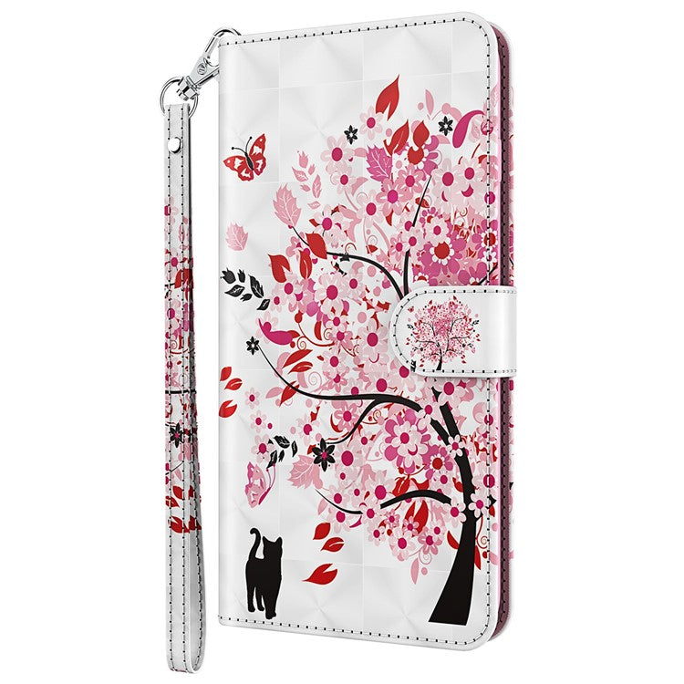 3D Pattern Printing PU Leather Phone Case Wallet Stand Feature Flip Folio Cover with Strap for Motorola Moto G31 4G/G41 4G - Wish Tree
