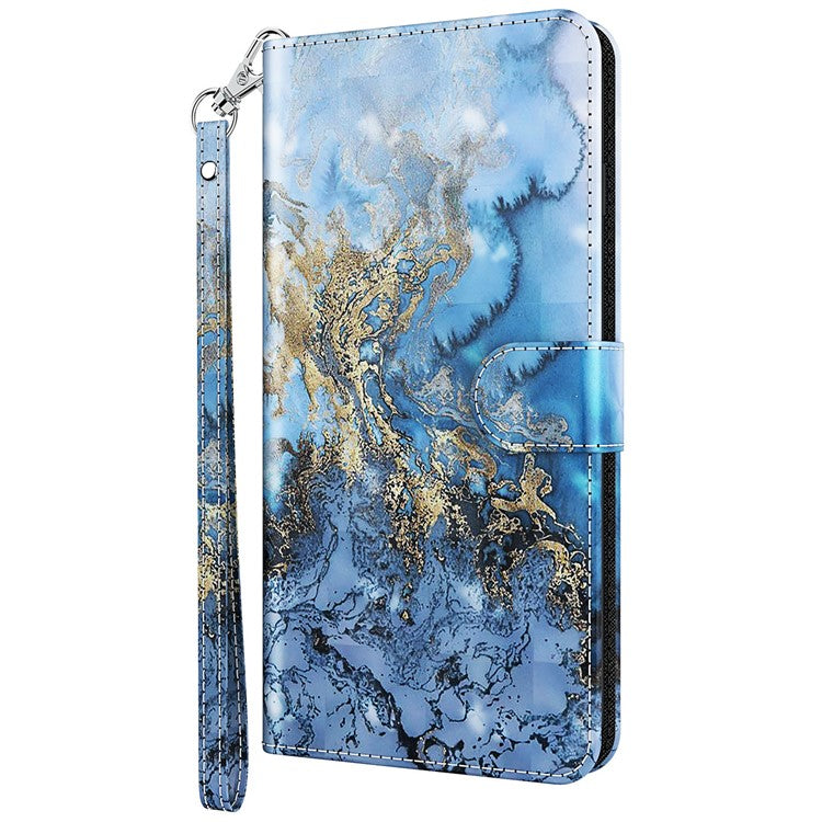 PU Leather Wallet Stand Phone Case 3D Pattern Printing Protective Cover with Strap for Motorola Moto G51 5G - Bauhinia Valley
