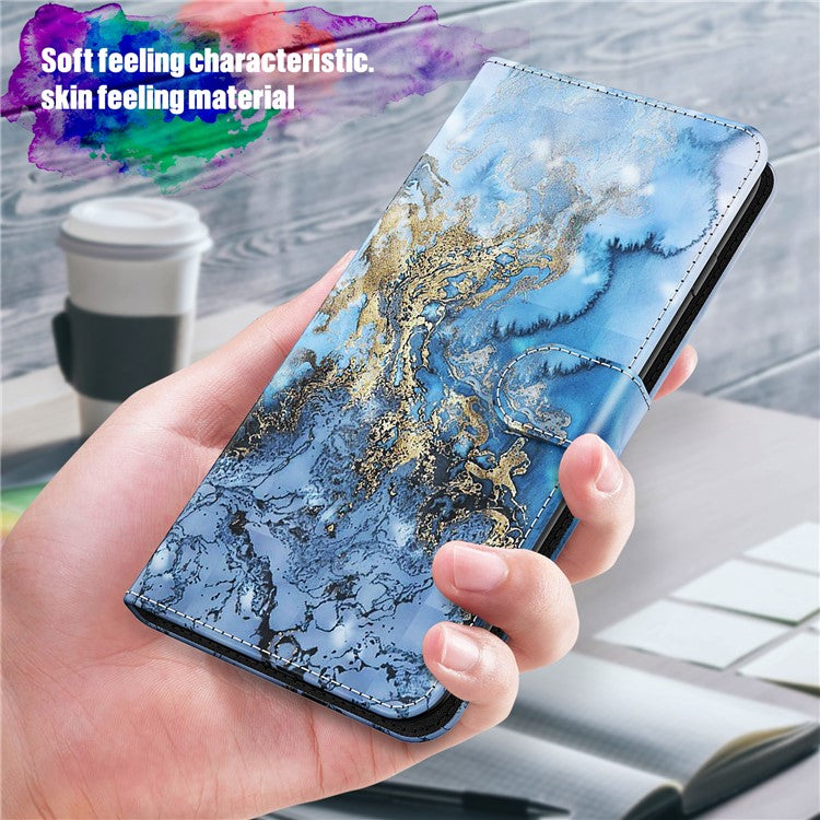 Stand PU Leather Phone Protector 3D Pattern Printing Phone Case with Wallet Strap for Motorola Moto G71 5G - Bauhinia Valley