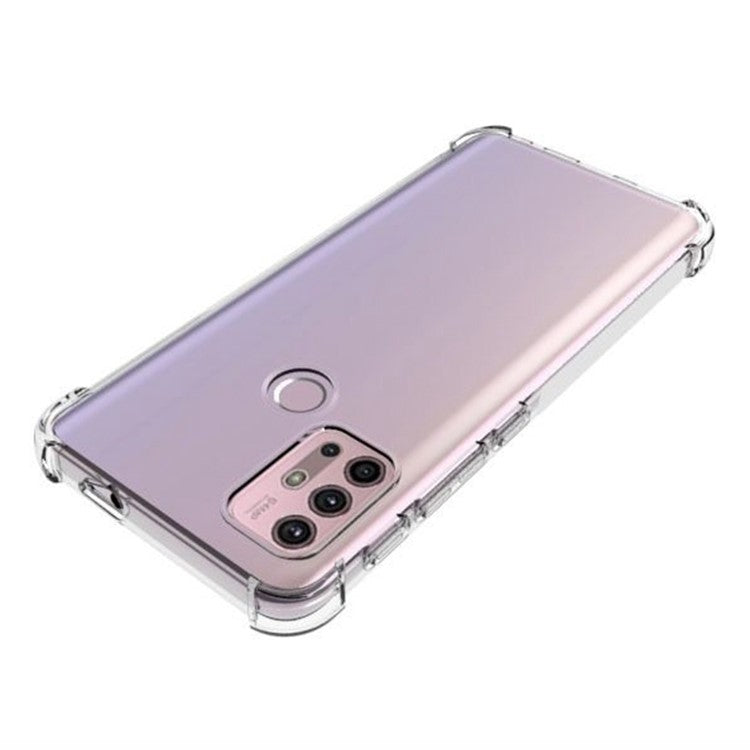 Clear Flexible TPU Non-Slip Grip Shockproof Anti-Scratch Protective Case for Motorola Moto G30