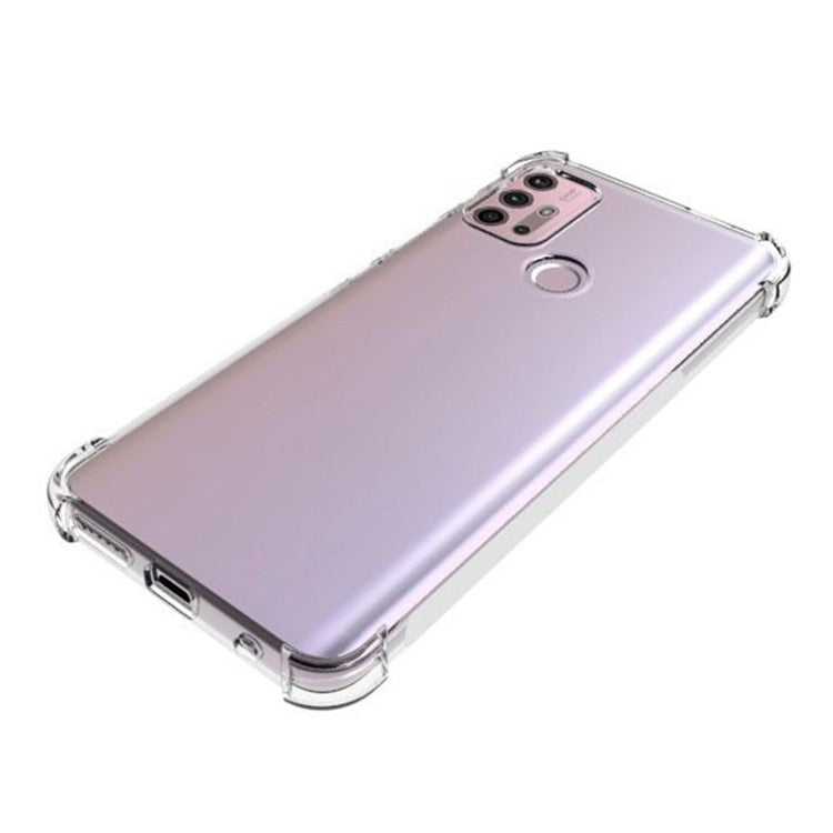 Clear Flexible TPU Non-Slip Grip Shockproof Anti-Scratch Protective Case for Motorola Moto G30