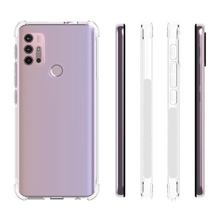 Clear Flexible TPU Non-Slip Grip Shockproof Anti-Scratch Protective Case for Motorola Moto G30
