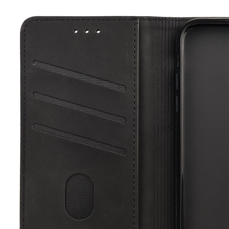 Skin-touch Splicing Stand Wallet Design PU Leather Cover Inner TPU Phone Case for Motorola Moto E20/E30/E40 - Black