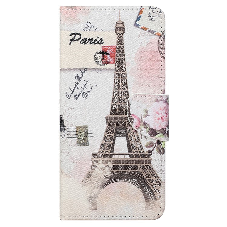 Cross Texture Folding Phone Case PU Leather Magnetic Closed Protective Cover with Wallet for Motorola Moto G31/G41 - Tower
