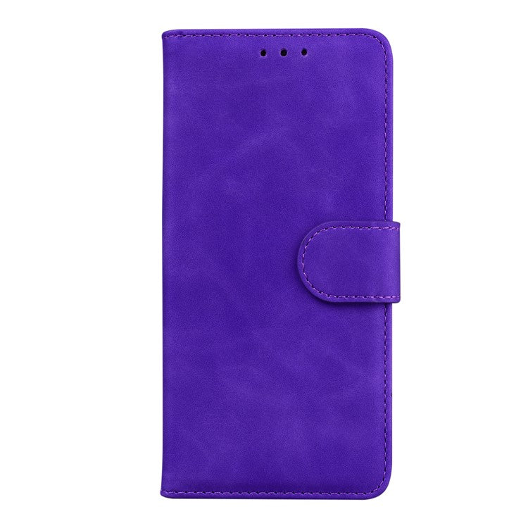 Scratch-resistant TPU+PU Leather Case Magnetic Mobile Phone Case Wallet Cover with Stand for Motorola Moto G51 5G - Purple