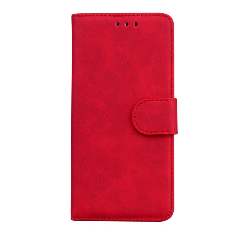 Scratch-resistant TPU+PU Leather Case Magnetic Mobile Phone Case Wallet Cover with Stand for Motorola Moto G51 5G - Red