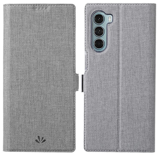 VILI K Series Anti-drop protection Double Magnetic Clasps Closure Stand Wallet Leather Phone Case Shell for Motorola Moto G200 5G - Grey