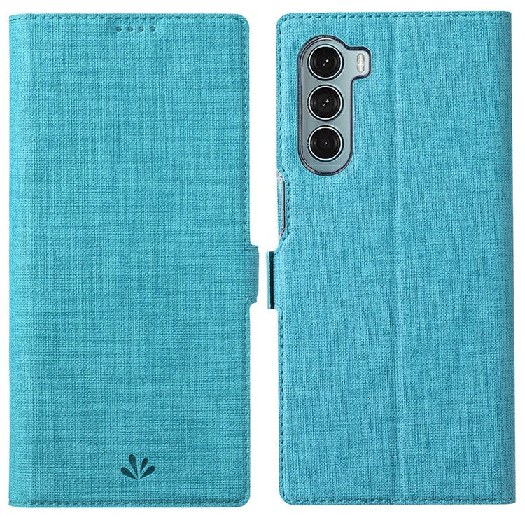 VILI K Series Anti-drop protection Double Magnetic Clasps Closure Stand Wallet Leather Phone Case Shell for Motorola Moto G200 5G - Blue