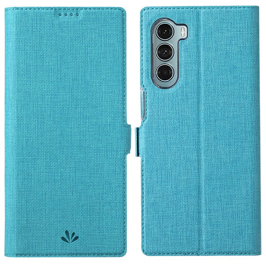 VILI K Series Anti-drop protection Double Magnetic Clasps Closure Stand Wallet Leather Phone Case Shell for Motorola Moto G200 5G - Blue