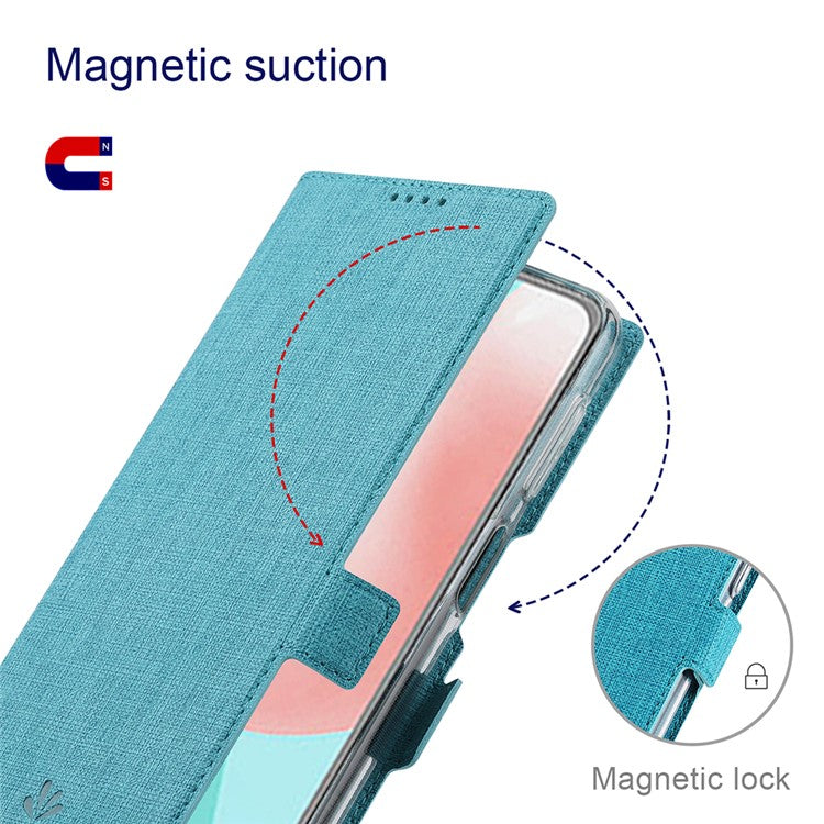VILI K Series Anti-drop protection Double Magnetic Clasps Closure Stand Wallet Leather Phone Case Shell for Motorola Moto G200 5G - Blue