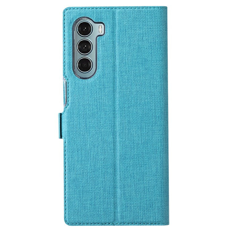 VILI K Series Anti-drop protection Double Magnetic Clasps Closure Stand Wallet Leather Phone Case Shell for Motorola Moto G200 5G - Blue