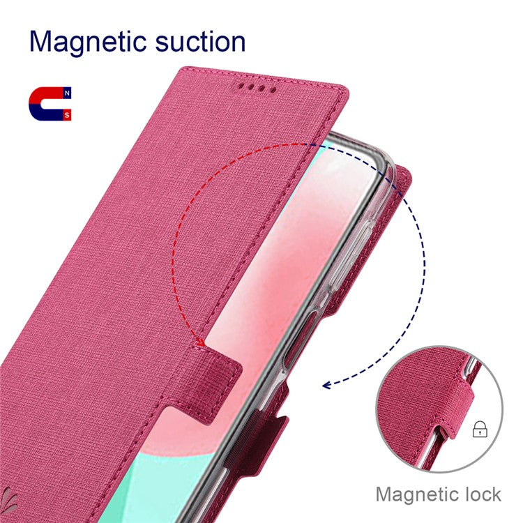 VILI K Series Anti-drop protection Double Magnetic Clasps Closure Stand Wallet Leather Phone Case Shell for Motorola Moto G200 5G - Rose