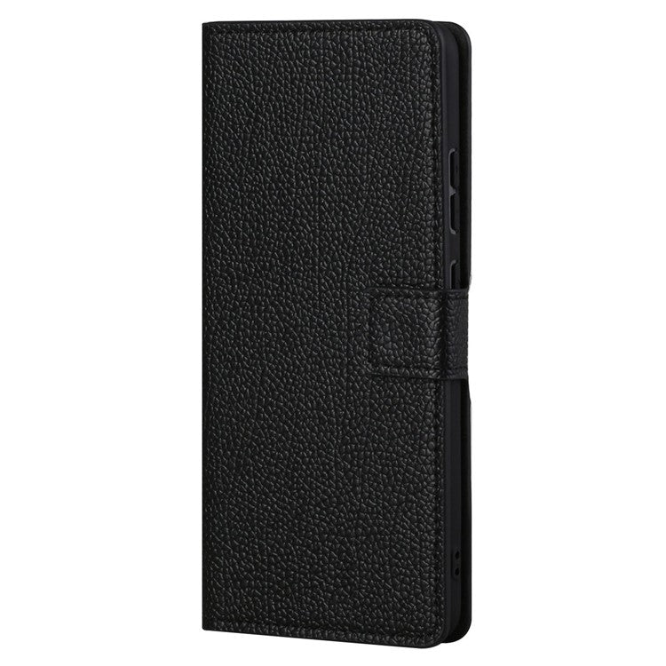 Anti-scratch Smartphone Case Cover Litchi Texture Leather Wallet Magnetic Clasp Cell Phone Protector Phone Shell for Motorola Moto G71 5G