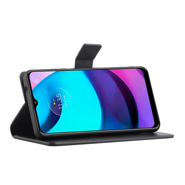 Anti-scratch Smartphone Case Cover Litchi Texture Leather Wallet Magnetic Clasp Cell Phone Protector Phone Shell for Motorola Moto G71 5G