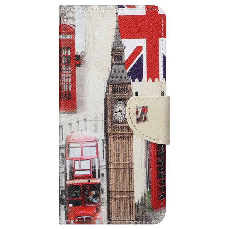 Stand Feature Pattern Printing Wallet Phone Case Cross Texture PU Leather Flip Magnetic Cover for Motorola Moto E20 / Moto E30 / Moto E40 - London Big Ben