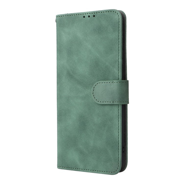 Skin-touch Feeling Mobile Phone Case PU Leather + TPU Dual Protective Cover with Stand and Wallet for Motorola Moto G51 5G - Green