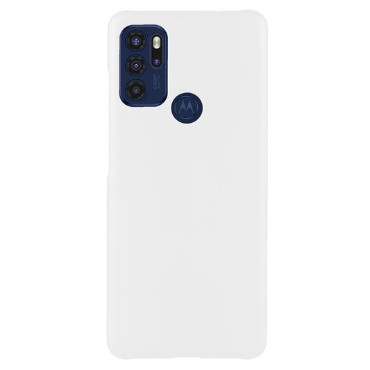 Rubberized Anti-fingerprint Drop-proof Hard PC Phone Case Protective Cover for Motorola Moto G60S - White