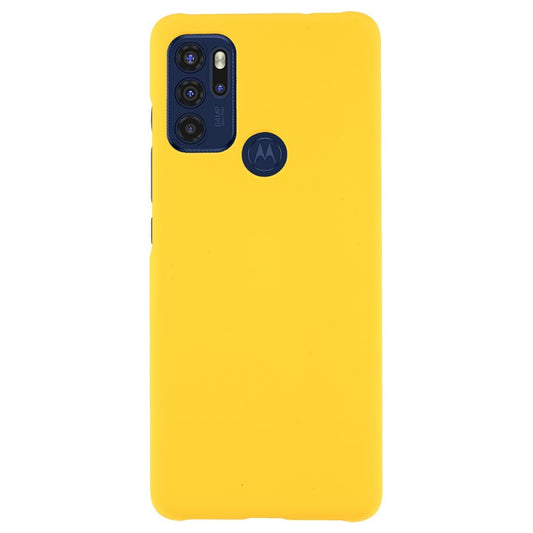Rubberized Anti-fingerprint Drop-proof Hard PC Phone Case Protective Cover for Motorola Moto G60S - Yellow