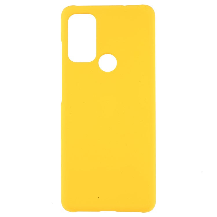 Rubberized Anti-fingerprint Drop-proof Hard PC Phone Case Protective Cover for Motorola Moto G60S - Yellow