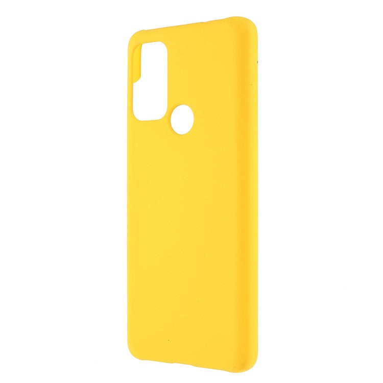 Rubberized Anti-fingerprint Drop-proof Hard PC Phone Case Protective Cover for Motorola Moto G60S - Yellow