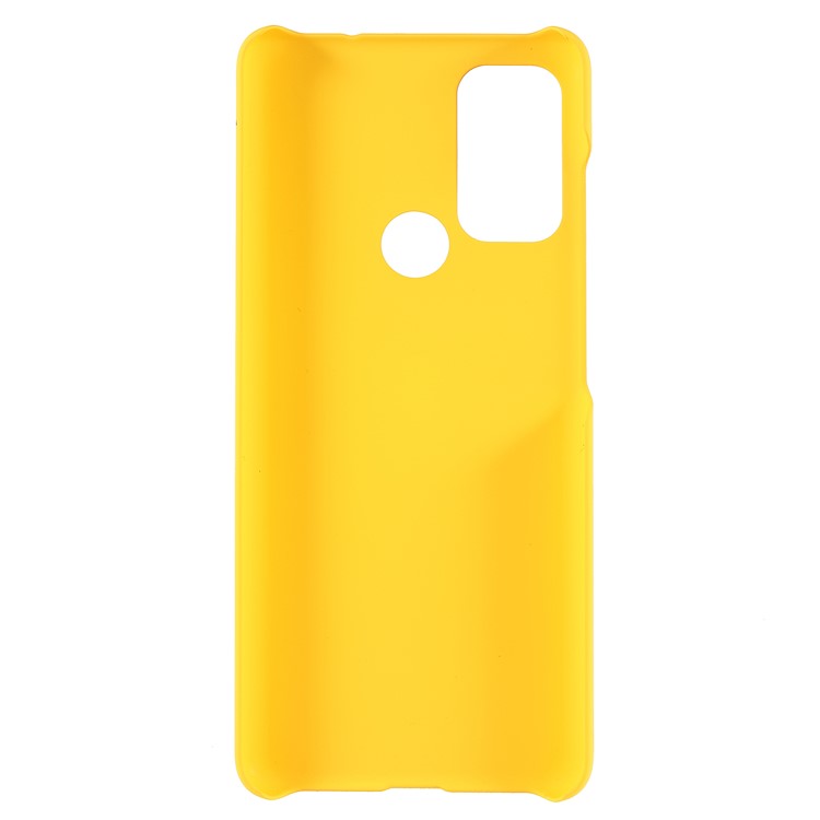 Rubberized Anti-fingerprint Drop-proof Hard PC Phone Case Protective Cover for Motorola Moto G60S - Yellow