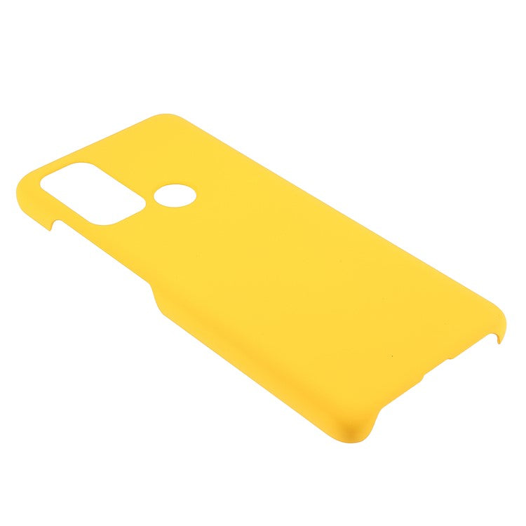 Rubberized Anti-fingerprint Drop-proof Hard PC Phone Case Protective Cover for Motorola Moto G60S - Yellow